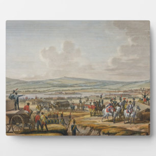 Plaque Photo Napoléon visite les oeuvres de siège à Danzig sous