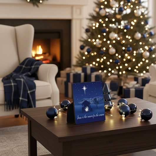 Plaque Photo nativité Jésus est la raison