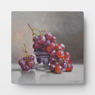 Plaque Photo Nature morte aux raisins rouges - d'après une pein