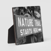 Plaque Photo Nature Trail Commence Ici signe photo rustique (Recto)