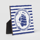 Plaque Photo Nautical Emblem With Sailing Ship (Recto)