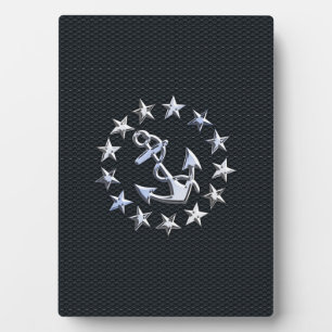 Plaque Photo Nautique Yacht Drapeau Chrome Ensigne sur Grille I