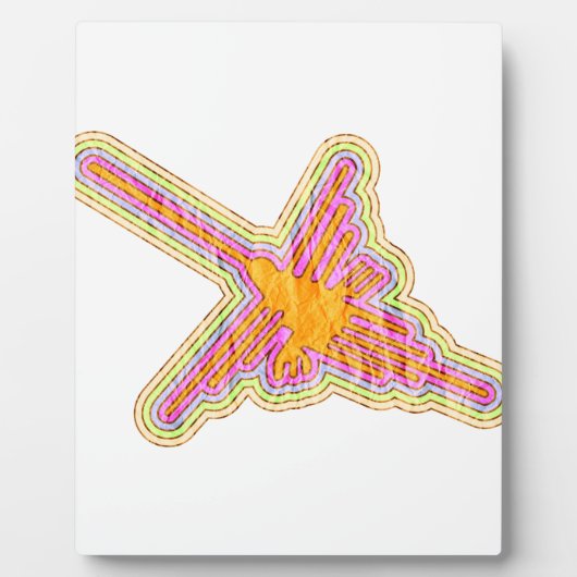 Plaque Photo Nazca Lignes Colibri Avec Effet Papier Rincé (Devant)