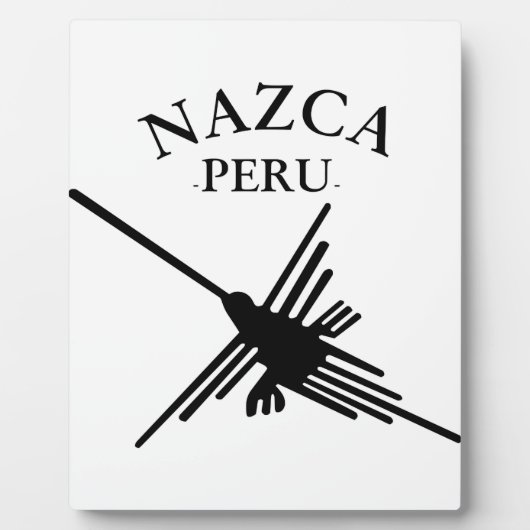 Plaque Photo Nazca Pérou Colibri Avec Texte Courbé (Devant)