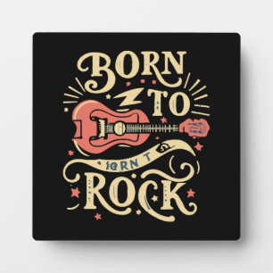 Plaque Photo Né à Rock Electric Guitar