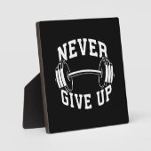 Plaque Photo Ne jamais abandonner - Dumbbell - entraînement Gym (Recto)