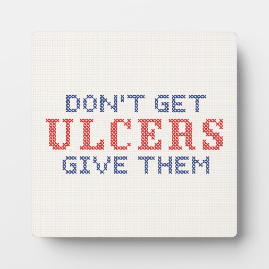 Plaque Photo Ne pas avoir d'Ulcères (Devant)