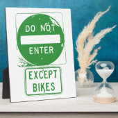 Plaque Photo Ne pas entrer sauf les vélos (Côté)
