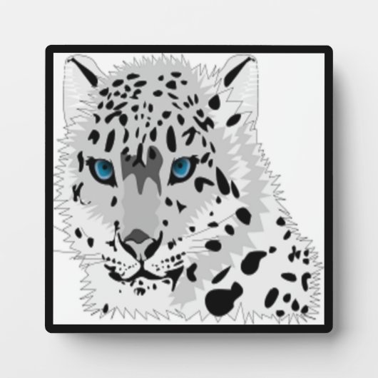 PLAQUE PHOTO NEIGE LEOPARD ANIMAL (Devant)
