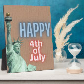 Plaque Photo Neon 4 juillet Liberty Statue Tabletop (Côté)
