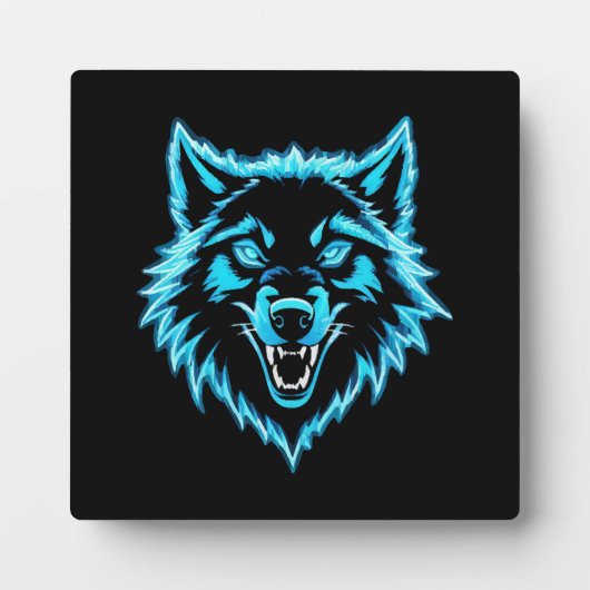 Plaque Photo Neon Wolf (Devant)