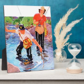 Plaque Photo Netting A Fish by R.J. Cavalière (Côté)