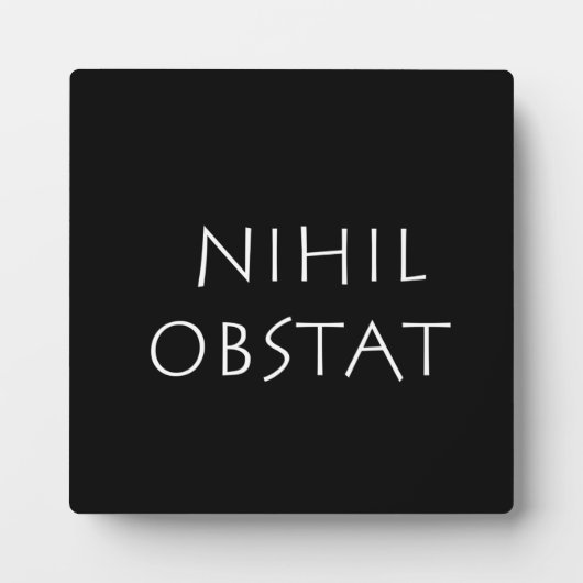Plaque Photo Nihil obstat (Devant)