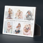 Plaque Photo N'Importe Quel Texte 6 Photo Collage Moderne Minim<br><div class="desc">Offrez le cadeau de souvenirs spéciaux avec une simple plaque photo élégante avec un collage de 6 photos préférées. Le modèle est mis en place comme un cadeau "meilleure grand-mère jamais", mais est simple à personnaliser pour toute occasion. Créez votre propre cadeau de conservation unique pour n'importe quel membre de...</div>