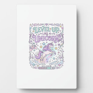 Plaque Photo Niveau de licorne monte comme une licorne adorable