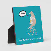 Plaque Photo No Bunny's Écoute Whimsical Drôle Illustration (Recto)