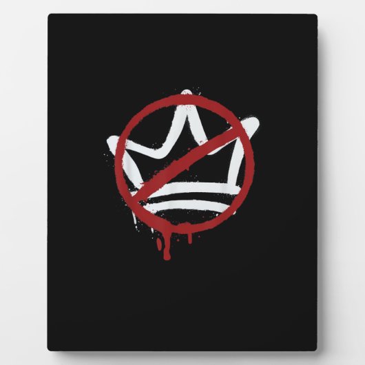 Plaque Photo No Kings In America Since 1776 Minimal Clean (Devant)