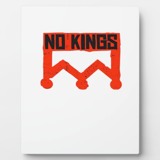 Plaque Photo No Kings Protest Graphic Grunge Crown American Cl (Devant)