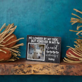 Plaque Photo No Longer by My Side, Dog Memorial – Custom Photo (Côté)