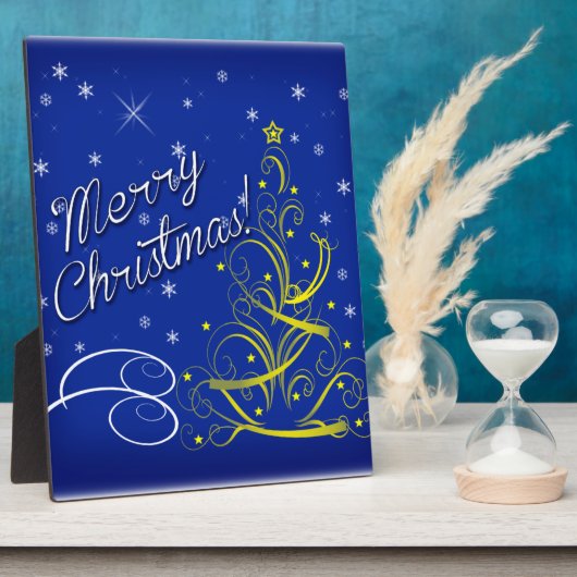 Plaque Photo Noël bleu (Côté)