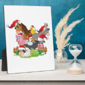 Plaque Photo Noël des animaux de ferme (Côté)