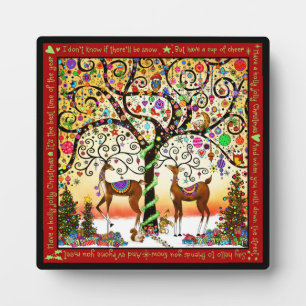 Plaque Photo Noël Festif Holly Jolly