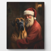 Plaque Photo Noël festif Rhodesian Ridgeback Santa Claus (Devant)