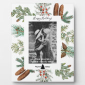 Plaque Photo Noël Joyeux Vacances Famille Photo Pine (Devant)