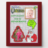 Plaque Photo Noël Père Noël & Arbre Ajouter Photos (Devant)