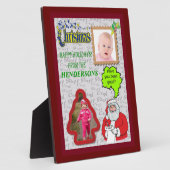 Plaque Photo Noël Père Noël & Arbre Ajouter Photos (Côté)