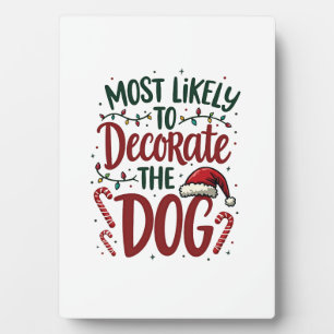 Plaque Photo Noël Probablement Décorer Chien Xmas Famille Enfan
