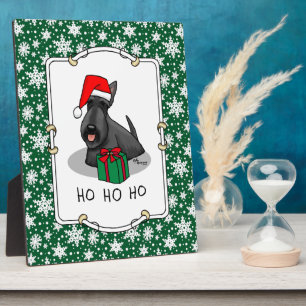 Plaque Photo Noël Santa Hat Scottish Terrier (noir) mignonne