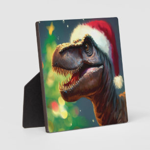 Plaque Photo Noël T-Rex 2