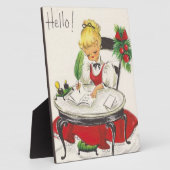 Plaque Photo Noël vintage retro Fille de Noël (Côté)