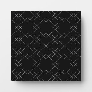 Plaque Photo Noir argenté, cool, élégant, simple motif moderne