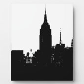 Plaque Photo Noir blanc New York Silhouette (Devant)