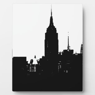 Plaque Photo Noir blanc New York Silhouette
