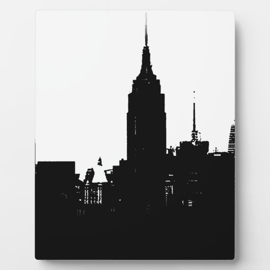 Plaque Photo Noir blanc New York Silhouette (Devant)