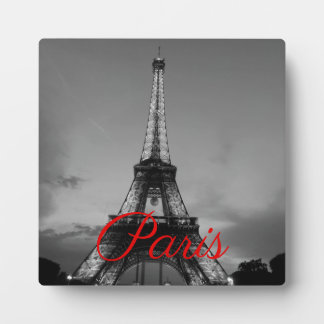 Plaque Photo Noir Blanc Paris Nuit Tour Eiffel européenne