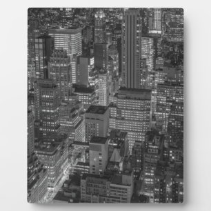 Plaque Photo Noir blanc rouge New York City Skyline