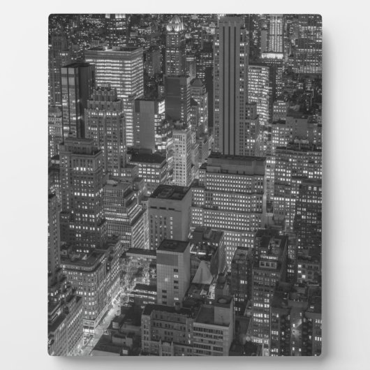 Plaque Photo Noir blanc rouge New York City Skyline (Devant)