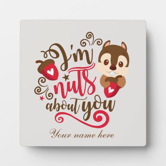 Plaque Photo noix sur vous écureuil ajouter nom (Devant)