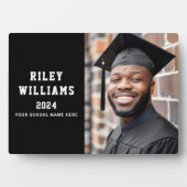 Plaque Photo Nom année 2024 école moderne noir diplôme (Devant)