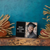 Plaque Photo Nom année 2024 école moderne noir diplôme (Côté)