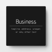 Plaque Photo Nom commercial minimal moderne et autres informati (Devant)