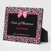 Plaque Photo Nom commercial tendance Pink and Black Leopard (Côté)