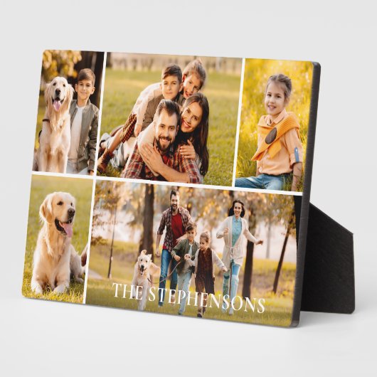 Plaque Photo Nom de famille 5 Photo Collage Photo (Côté)