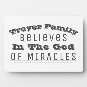Plaque Photo Nom de famille personnalisé Dieu des miracles Chré