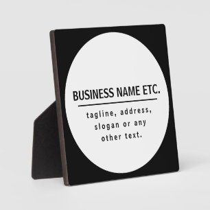 Plaque Photo Nom de l'entreprise & Slogan/autre texte Noir &