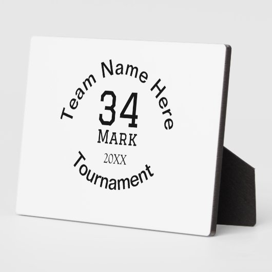 Plaque Photo Nom de l'équipe ici ajouter nom tournoi année text (Côté)